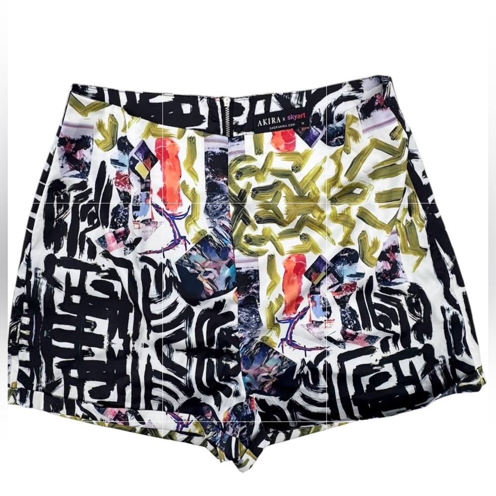 Skyart X Akira Satin Cuffed Mini Shorts